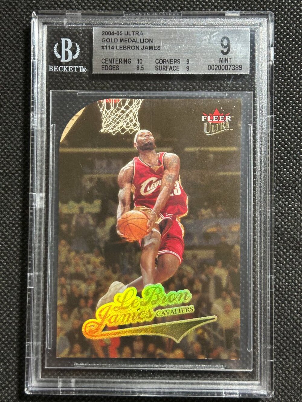 2004-05 Ultra LeBRON JAMES Gold Medallion #114 CAVALIERS LAKERS BGS 9 MINT